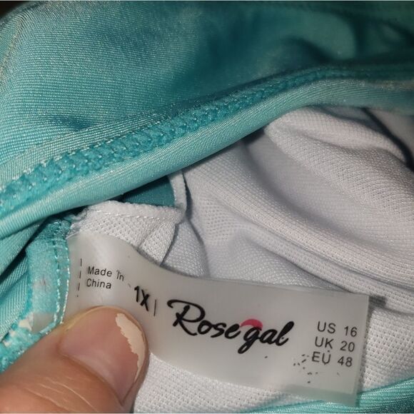 rosegal turquoise bikini swimwear top 1x - Picture 4 of 5